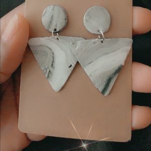 $15 MARBLE pattern Polymer Clay Earrings HANDMADE